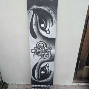 Large Black & White Abstract Elephant Painting — Modern Surreal Animal Art