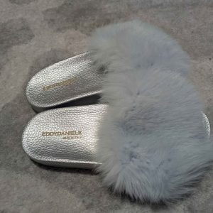 Eddy Daniele Luxury Fur Slides – Made in Italy, Size 7 (Like New)