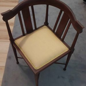 Antique Wooden Corner Chair — Unique Statement Piece