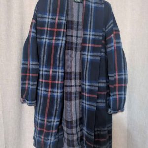 Lauren Ralph Lauren Blue Plaid Open-Front Coatigan – Size S/M