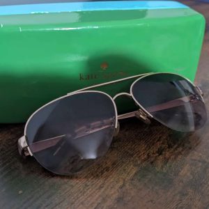 Kate Spade Aviator Style Sunglasses with Green Case
