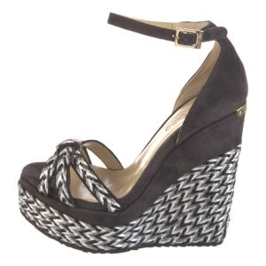 Jimmy Choo Black Wedge Sandals – Braided Platform Size 37/38(7US)