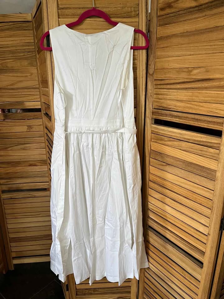Ted Baker White Button-Front Midi Dress – Size 5 (Large) - Image 3