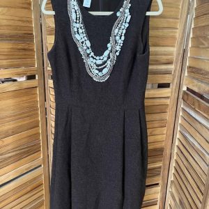 Oscar de la Renta Runway Couture Dress Size 12 Brown Textured Embellished