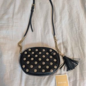 Michael Kors Black & Gold Studded Crossbody Bag