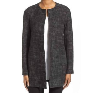Eileen Fisher Crosshatch Textured Long Jacket Size M | New With Tags