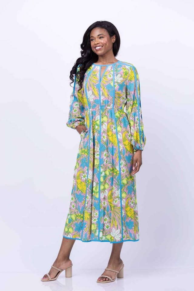 Diane von Furstenberg DVF Tropical Print Dress – Size L - Image 6