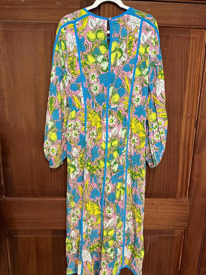 Diane von Furstenberg DVF Tropical Print Dress – Size L - Image 3