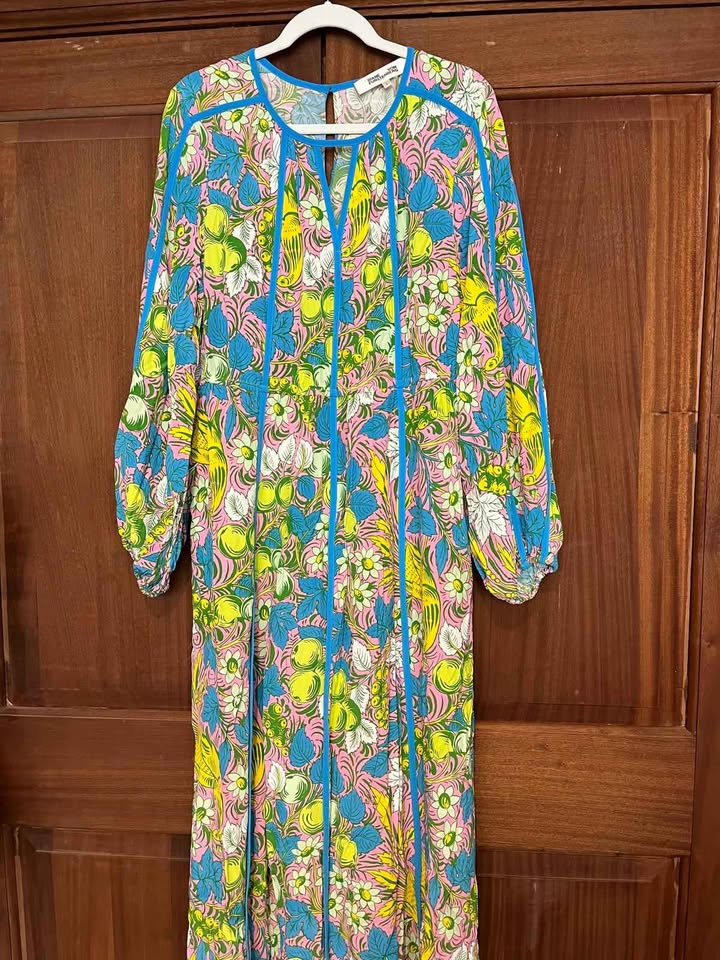 Diane von Furstenberg DVF Tropical Print Dress – Size L - Image 5