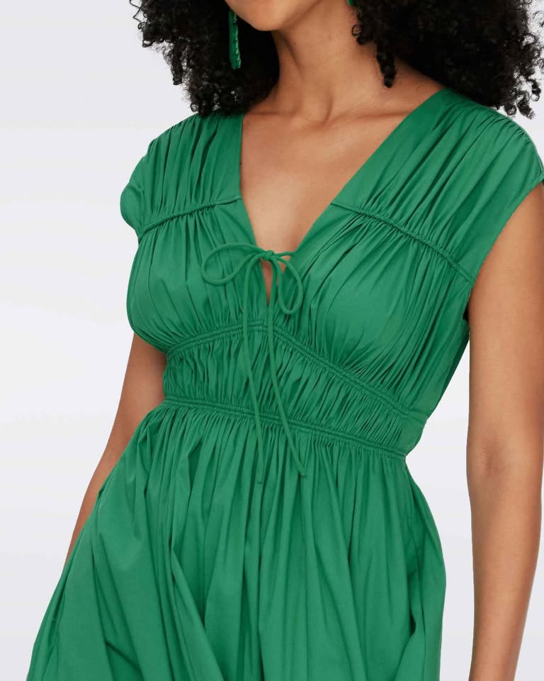 Diane von Furstenberg Gillian Dress – Signature Green | Size L - Image 3