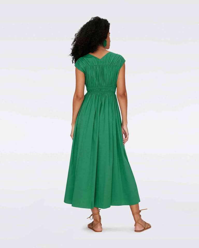 Diane von Furstenberg Gillian Dress – Signature Green | Size L - Image 2