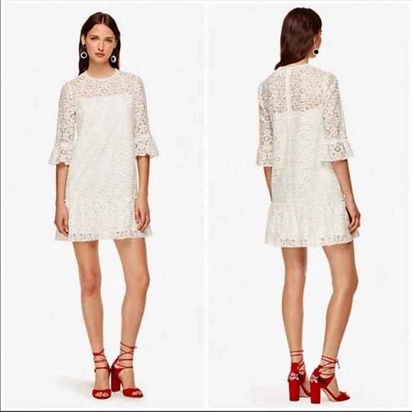KATE SPADE NEW YORK | Scenic Route Lace Flounce Dress | Size 12 | NWT